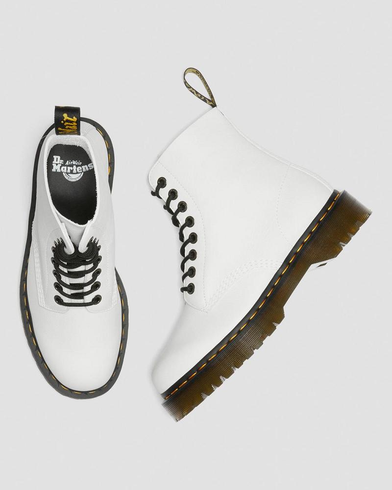 Men's Dr Martens 1460 Pascal Bex Pisa Leather Lace Up Boots White | AU 526UZG